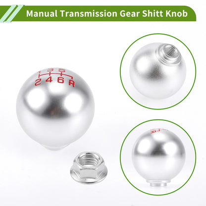 6 Speed Gear Shift Knob for Honda Accord (1990-1997) - Aluminum Silver Tone