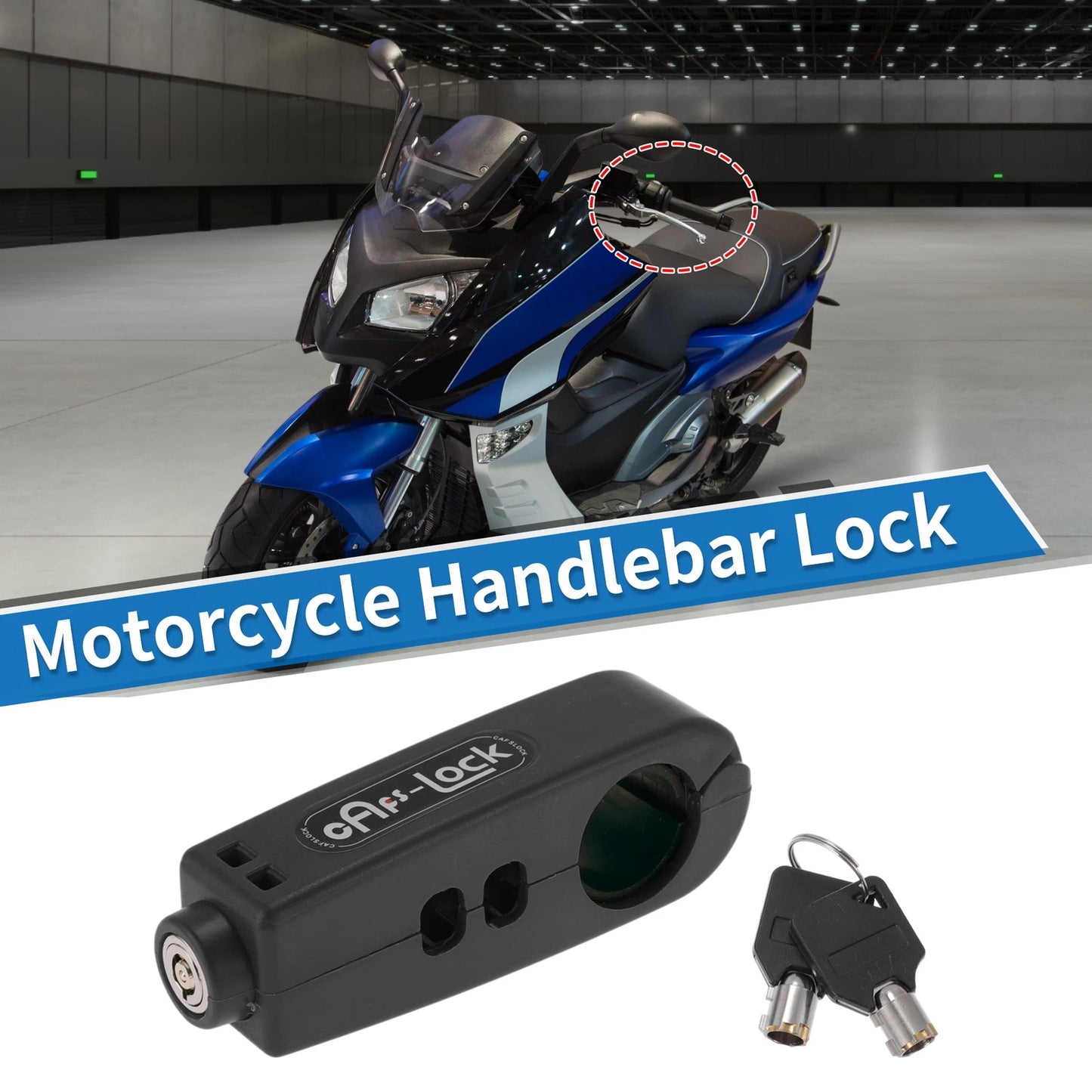 Handlebar Lock for Motorcycle Universal Scooter Bike Throttle Grip Black
