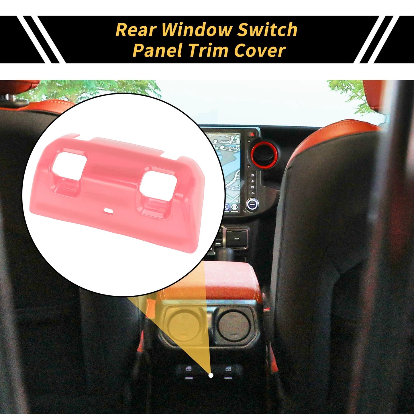 Rear Window Switch Panel Trim Cover for Jeep Wrangler JL JLU (2018-2024) Pink