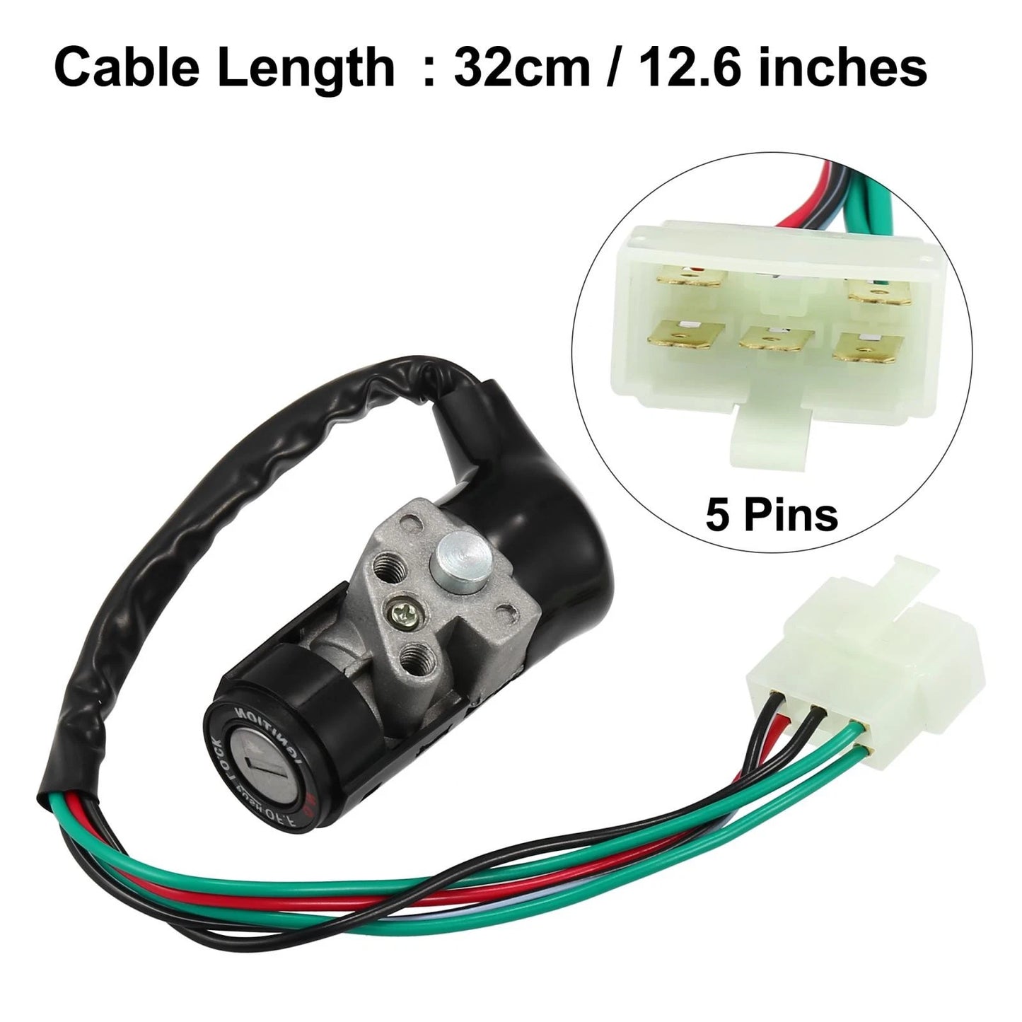Ignition Switch Lock / 5 Wires / 2 x Keys for GY6 125