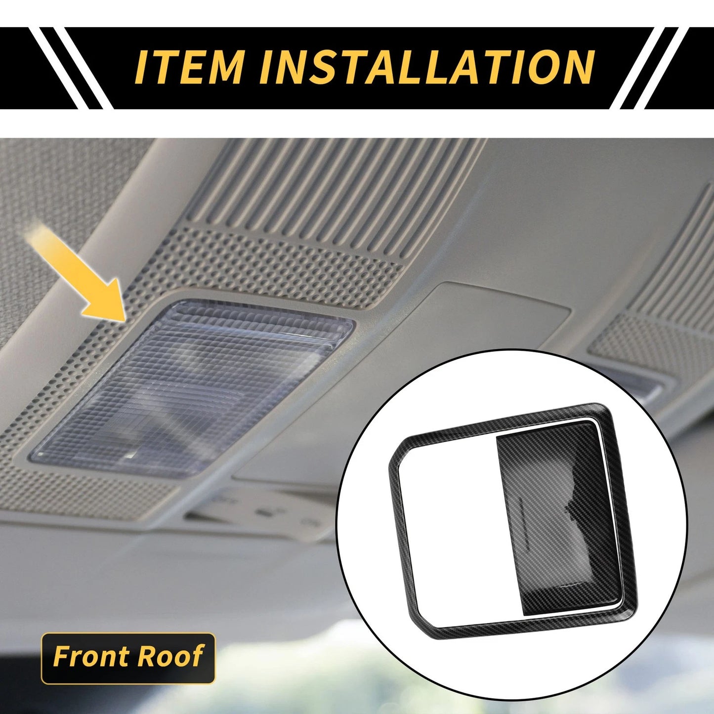 Carbon Fiber Roof Reading Light Cover Trim for Toyota Tundra (2022-2024)