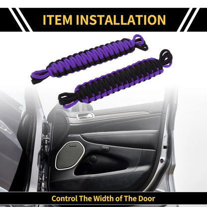 2 x Door Limiting Straps for Jeep Wrangler TJ JK JKU (2007-2018) - Black Purple