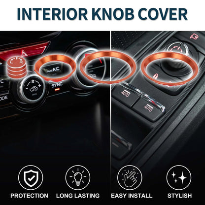 4 x Orange AC Climate Heater Mirror Knob Covers for Subaru Forester (2019-2024)