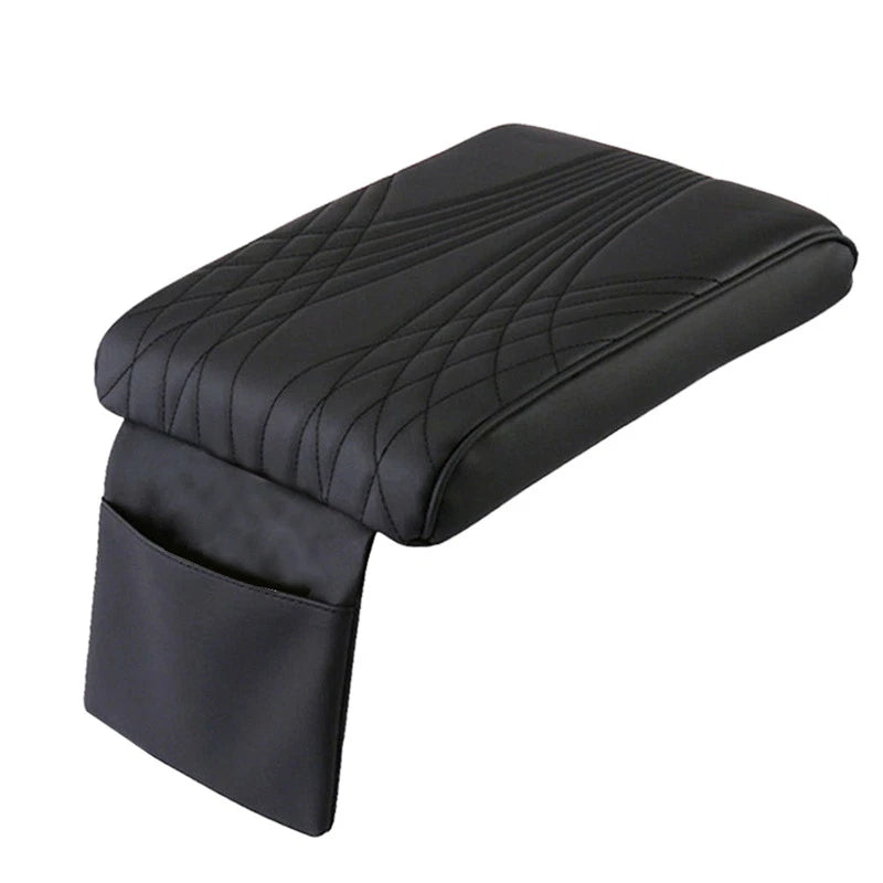Black Car Center Console Armrest Foam Cushion Cover Mat Protector Trim