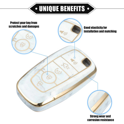 Key Fob Cover for Ford Smart Key 5 Button - Durable TPU Gray