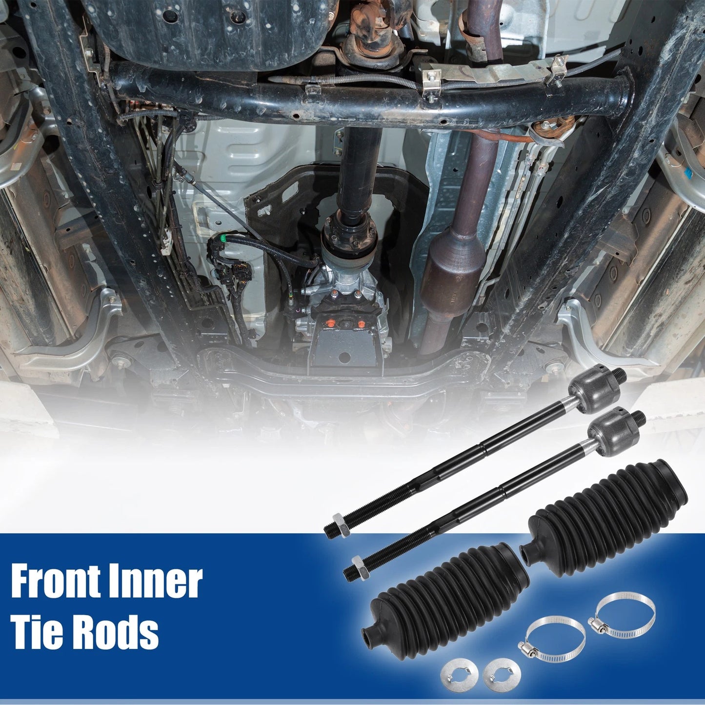 4 x Front Inner Tie Rods with Boots Black for Chrysler 300 (2011 - 2014)
