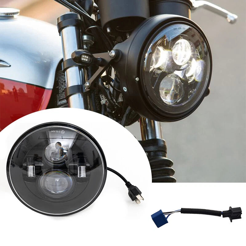 7" LED Projector Headlight for Honda Harley Kawasaki Yamaha Motorcycles