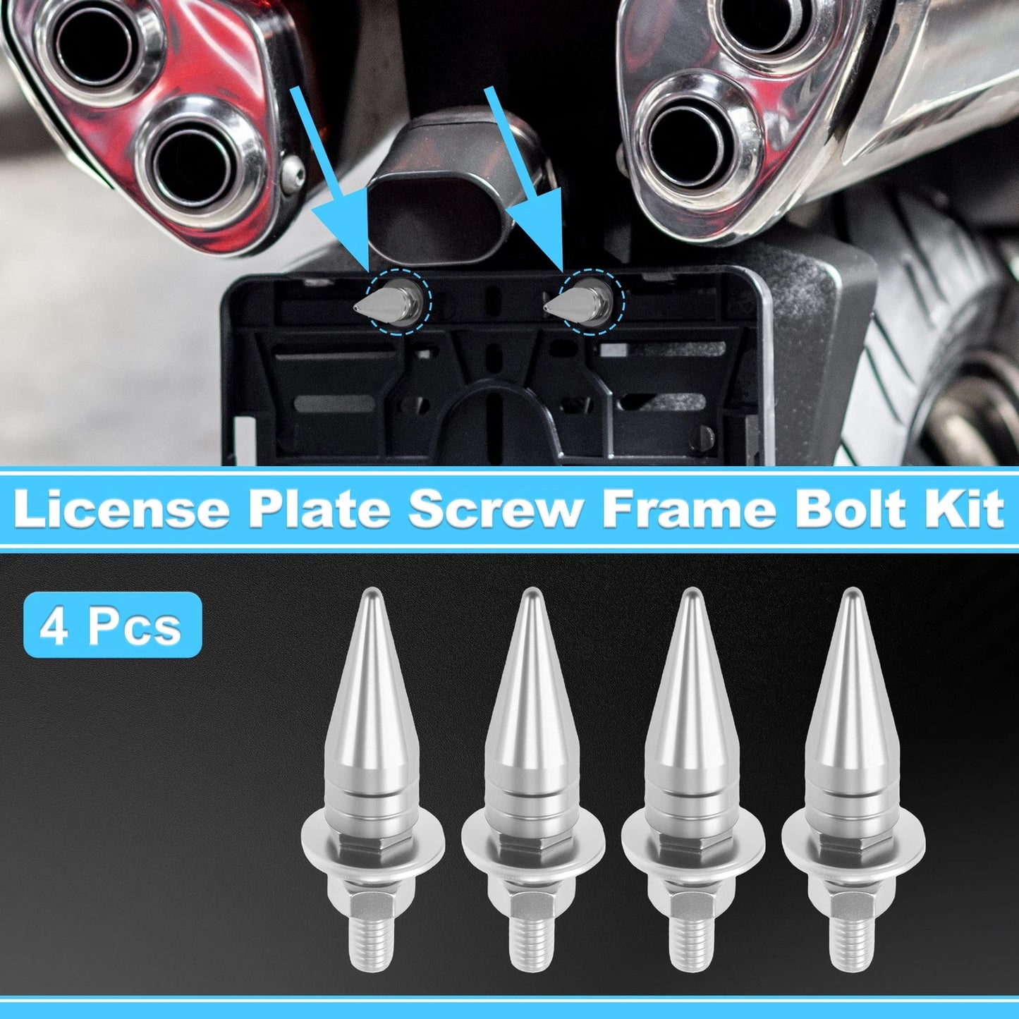 4 x 5.4 cm License Plate Screw Covers for Universal Motorcycle