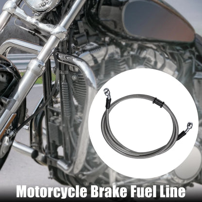 140cm Braided Brake Clutch Oil Hoses Line Pipe Silver Tone for Motorcycle ATV