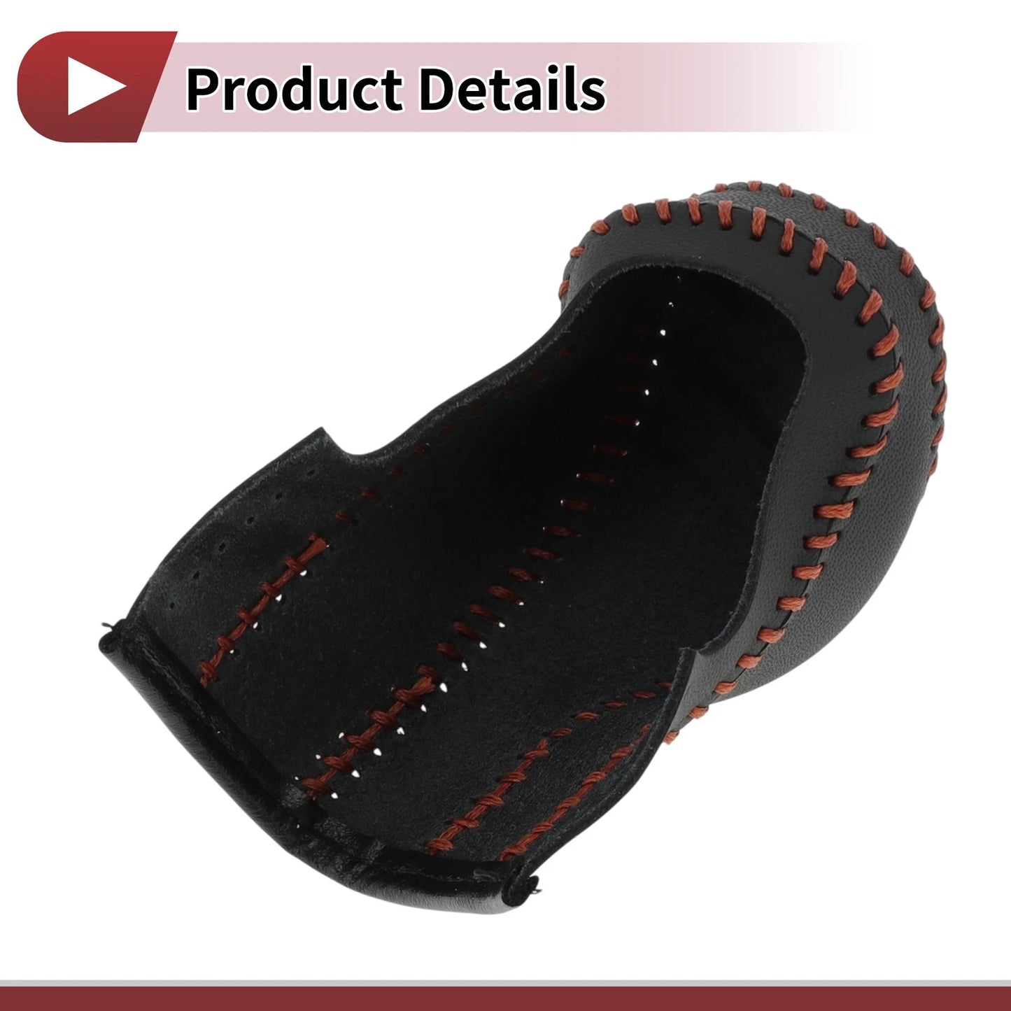 Gear Shift Knob Cover for Infiniti FX35 (2009-2013) Black Brown Faux Leather