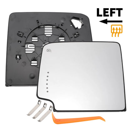 Heated Left Driver Side Upper Mirror Glass Replacement for GMC Sierra 1500