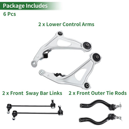 6 x Front Suspension Kit Lower Control Arm for Nissan Pathfinder (2013 - 2019)