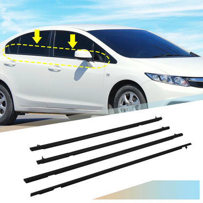 4pcs Weatherstrip Window Molding Trim for Honda Civic (2006-2011)
