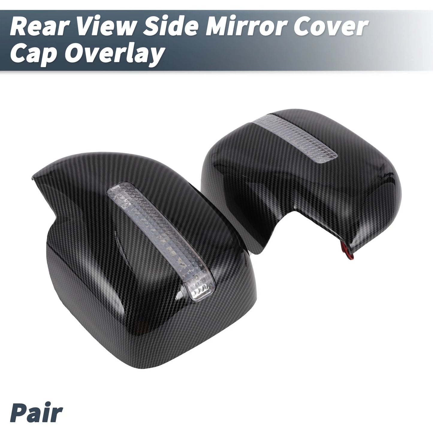 Rearview Mirror Cover Overlay Black Carbon Fiber for Lexus LX470 (1998-2007)