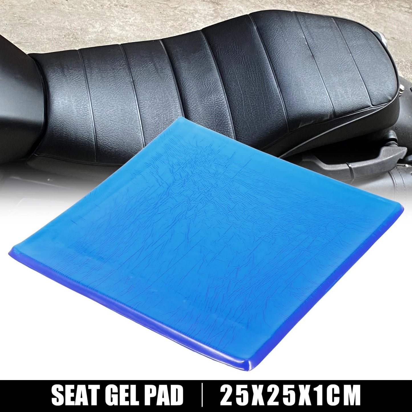 25x25x1cm Seat Gel Pad Shock-Absorption Mat Blue for Motorcycle