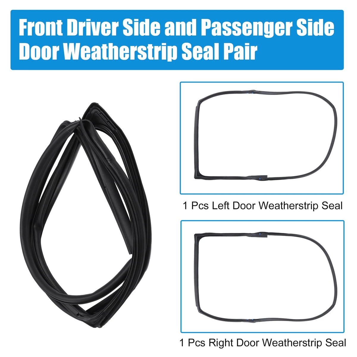 Front Full Door Felt Gasket Trim Seal for Jeep Wrangler (2007-2018)