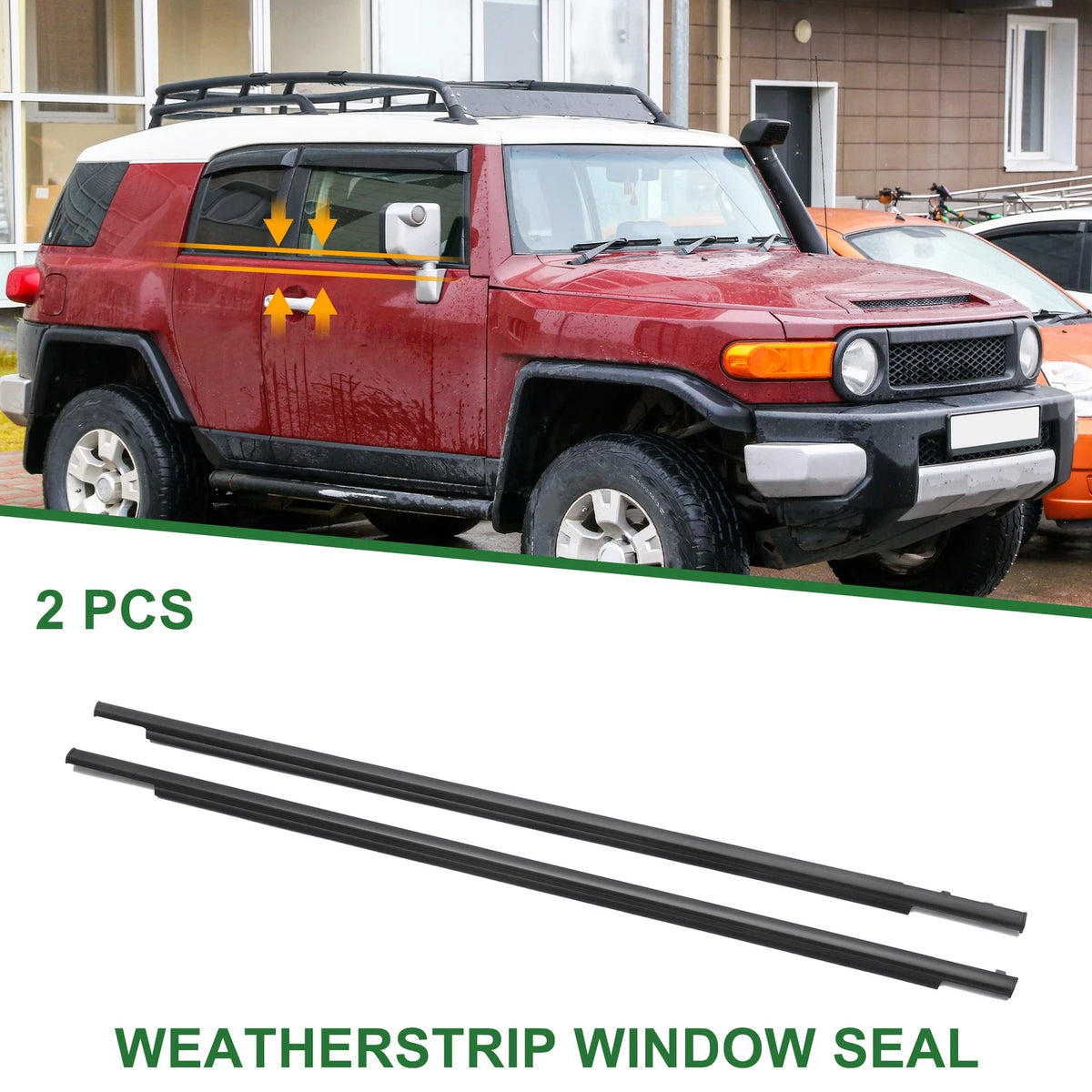 Front Left & Right Weatherstrip Window Seal for Toyota FJ (2007-2014)