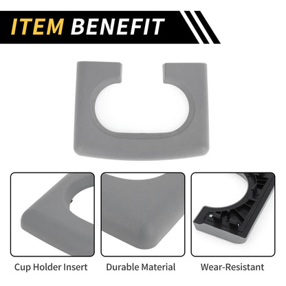 Center Console Cup Holder Pad for Ford F-150 (2004-2014) Gray Replacement