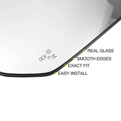 Heated Left Driver Side Rearview Mirror Glass for Ford F-150 (2015-2023)