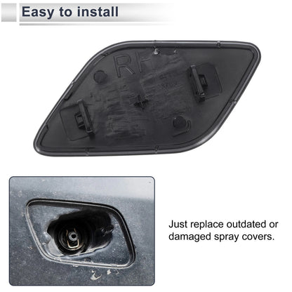 Gray Front Right Bumper Headlight Washer Nozzle Cover for Volvo XC60 (2010-2023)