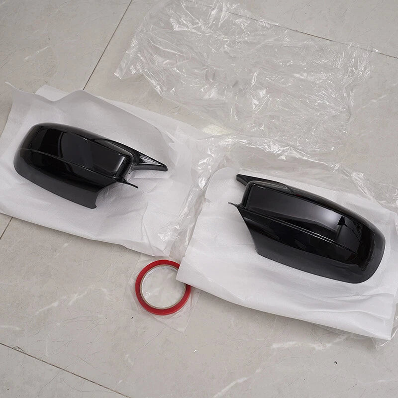 Black Horn Style Side Mirror Cover Shell Caps 2 x for Dodge Charger (2015-2022)