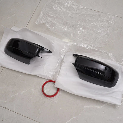 Black Horn Style Side Mirror Cover Shell Caps 2 x for Dodge Charger (2015-2022)
