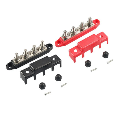 4 x Busbar Terminal Power Distribution Block with Cover for RV Yacht