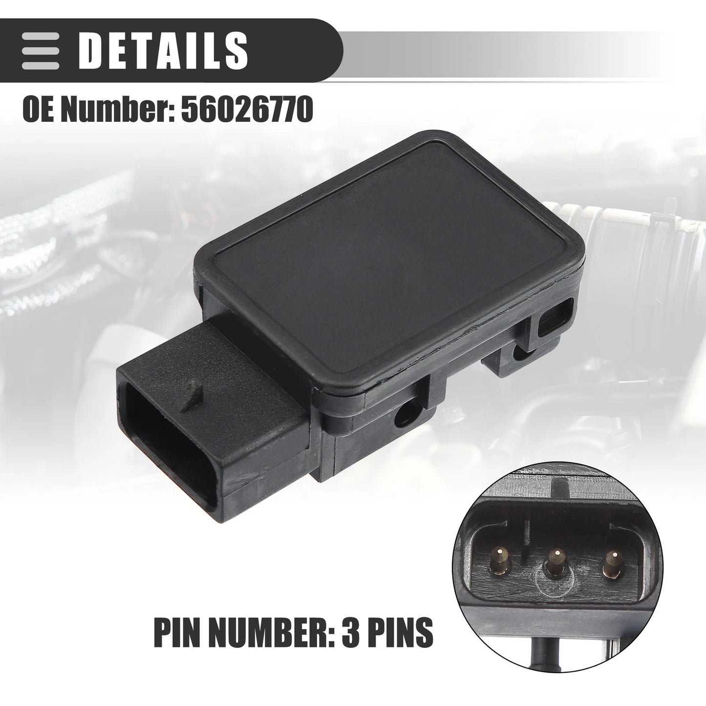 MAP Manifold Air Pressure Sensor for Dodge B150 (1992-1994) Black