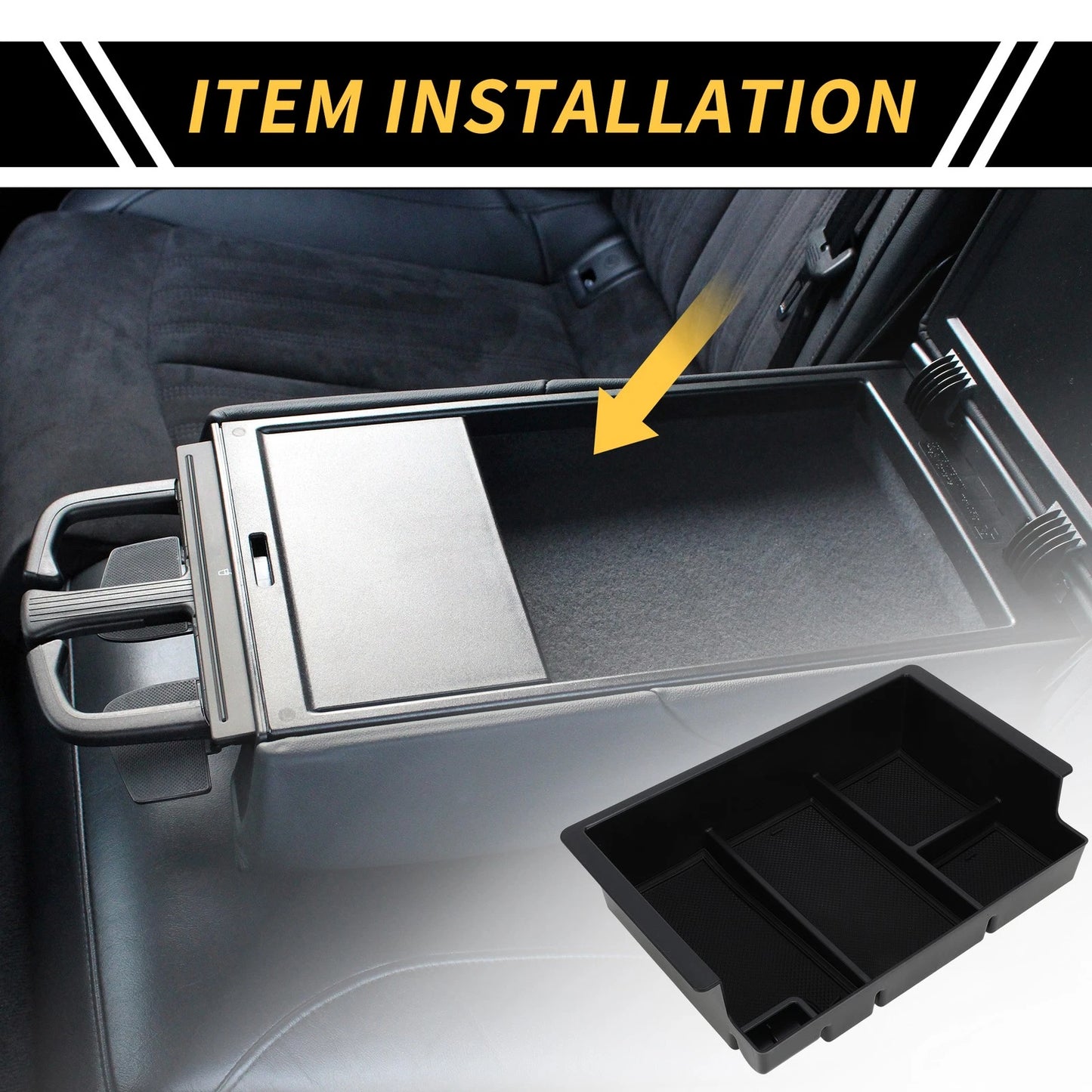 Center Console Organizer Tray for Chevy Silverado (2015-2019) Black