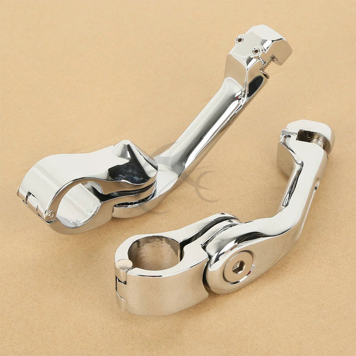 32mm 1-1/4" Long Angled Foot Pegs for Highway Engine Guards Chrome