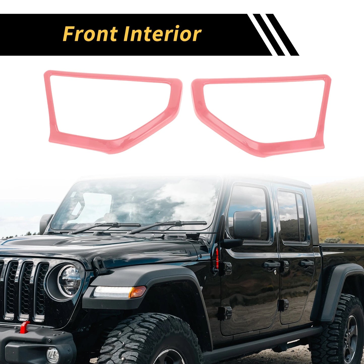 A Pillar Speaker Cover Trim  for Jeep Wrangler JL JLU (2018-2024) Pink