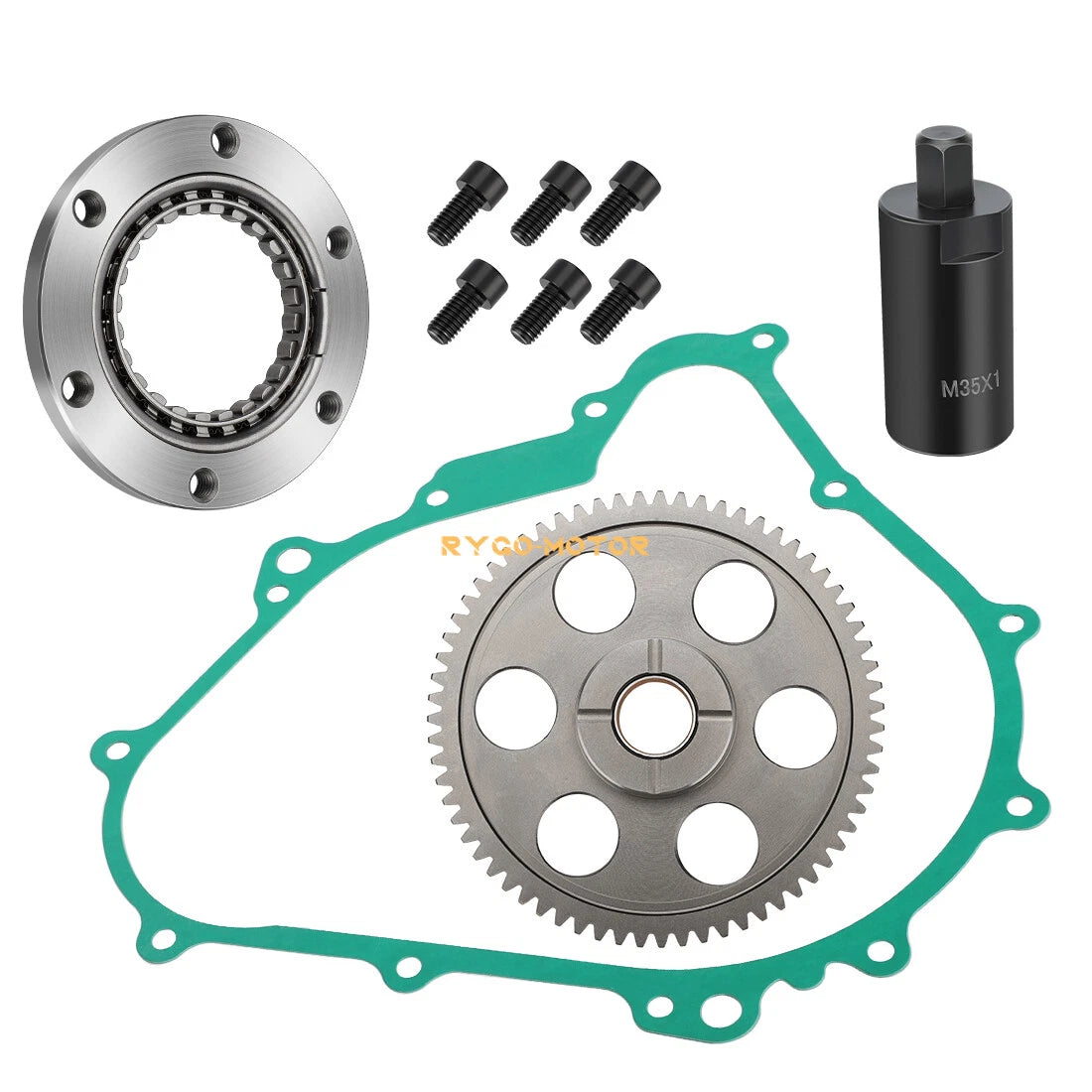 Starter Clutch One Way Gear Bearing Gasket Flywheel Puller for Yamaha Rhino 450