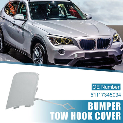 Front Bumper Tow Hook Cover for BMW X1 E84 (2012-2015) Silver Tone