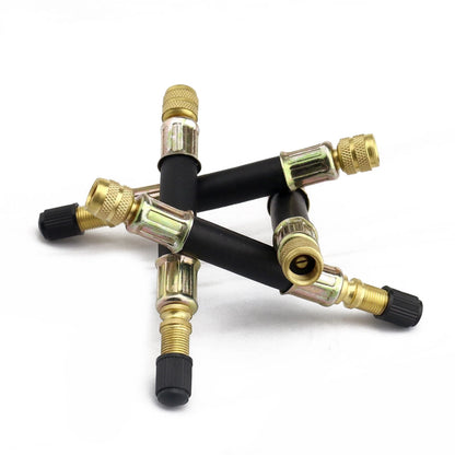 4x Flexible Tire Tyre Valve Extension Adapter for Car Truck Bus Black+Gold