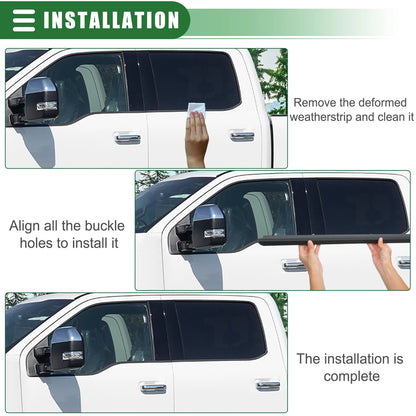 Rear Left Right Door Window Belt Weatherstrip for Ford F-250 (1999-2016)