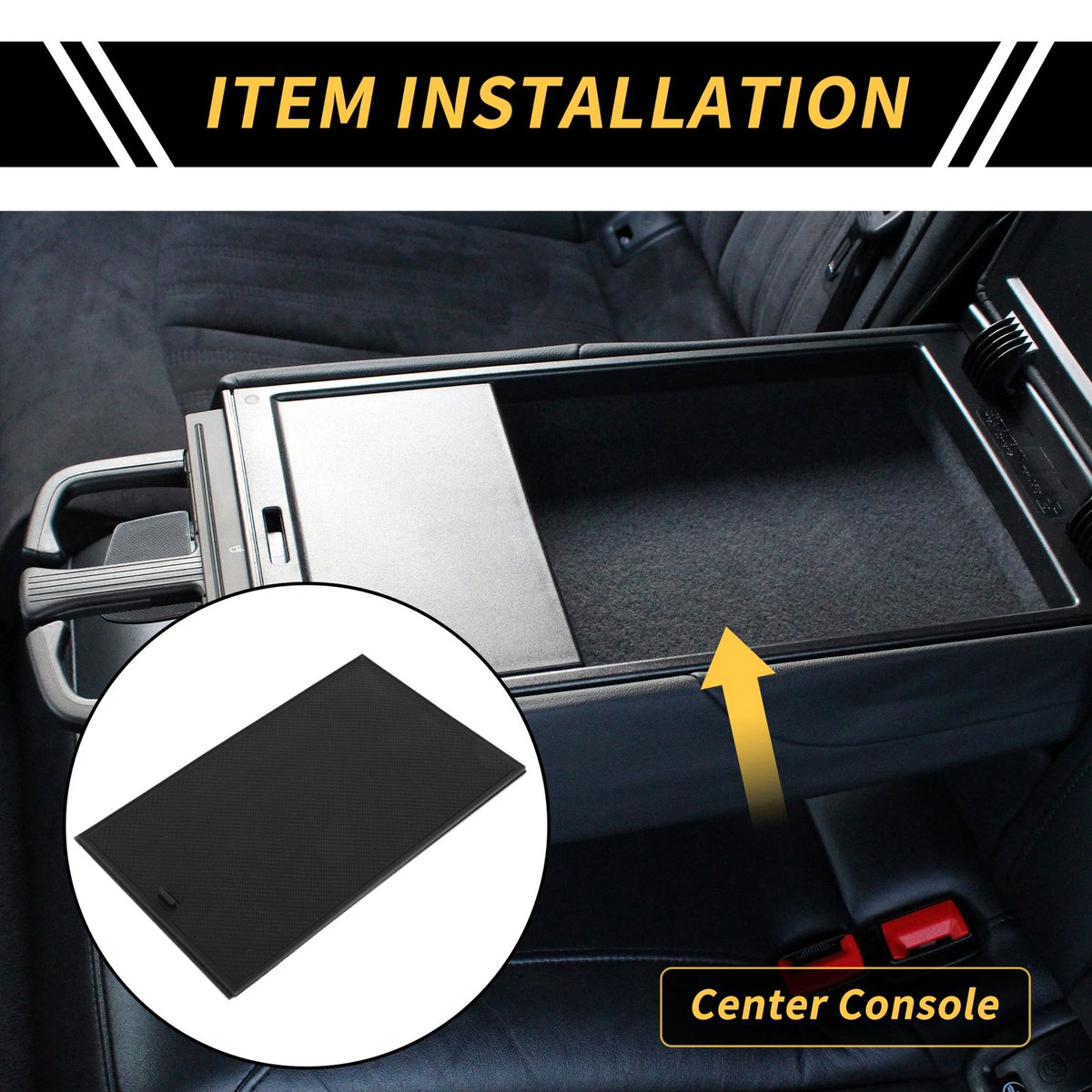 Center Console Organizer Pad for Chevy Silverado 1500 and GMC Sierra 1500 Black