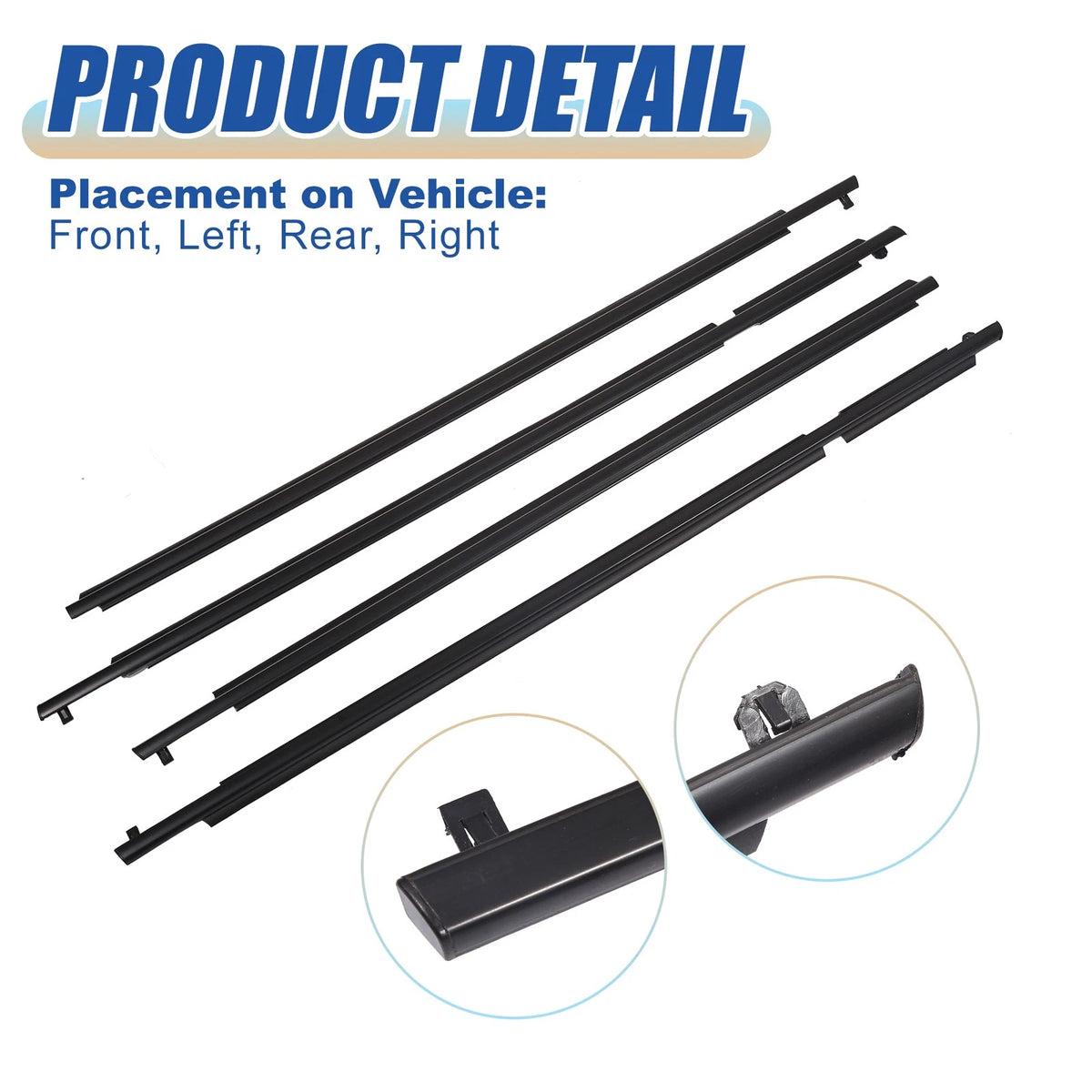 4 Pcs Window Seal Weatherstrip Trim for Toyota RAV4 (2009-2012)