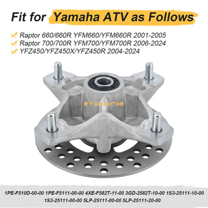 Front Wheel Hub & Brake Disc Rotor for Yamaha Raptor 660R 700 700R YFZ450