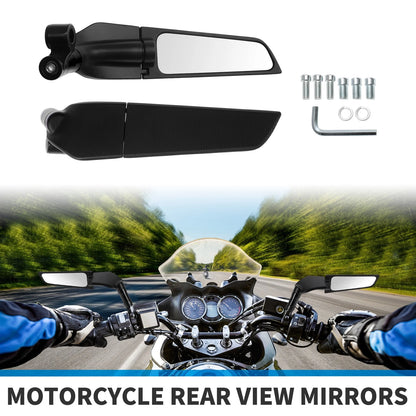 M8/M10 Rear View Mirrors Polygonal Shape Handlebar Mirror Black for Motorcycle