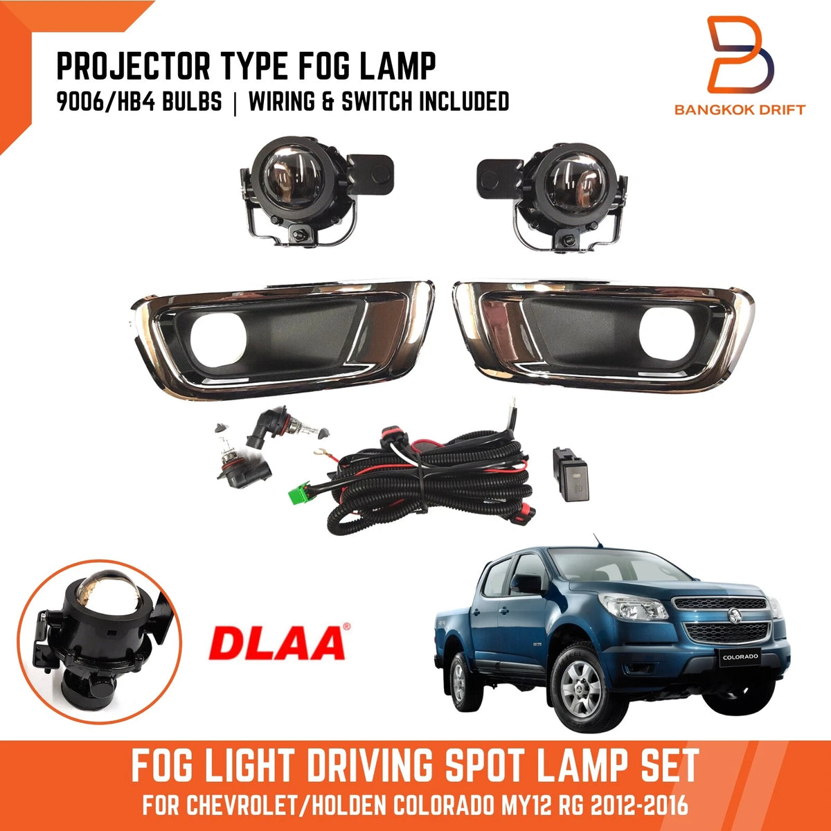 DLAA  Projector Fog Driving Lights for Holden Colorado RG (2012-2016)