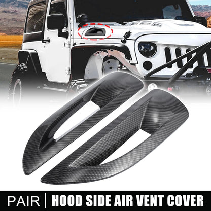 Hood Side Air Vent Covers for Jeep Wrangler JK JKU Unlimited Rubicon (07-17)