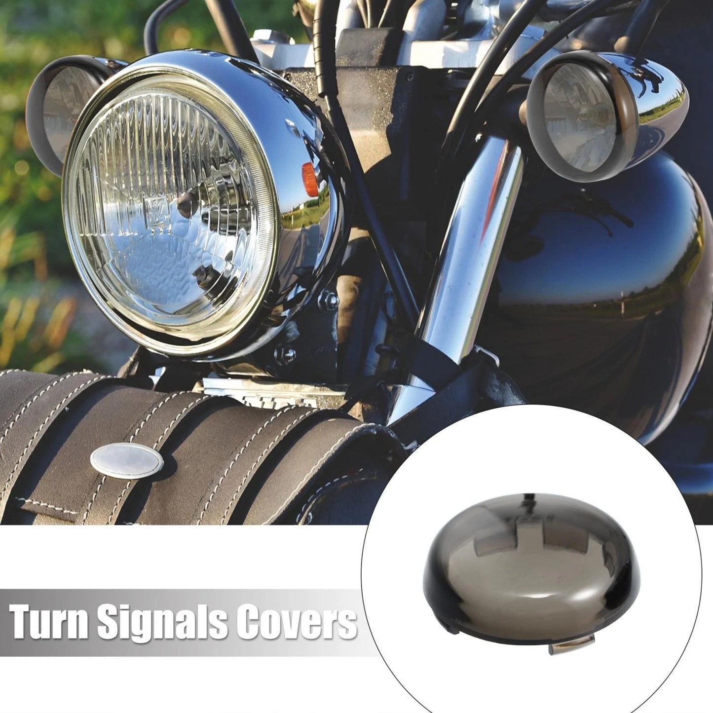 2 x Turn Signal Light Lens Covers Front Rear for Harley Dyna Street Glide (2009–2017)
