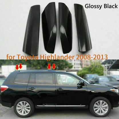 Glossy Black Roof Rack End Cover Cap for Toyota Highlander XU40 (2008–2013)