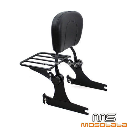 Detachable Backrest Sissy Bar Rack Set for Harley Dyna Super Glide (2005)