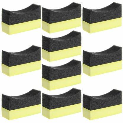 10x Tyre Tire Dressing Applicator Curved Foam Sponge Pad for Car