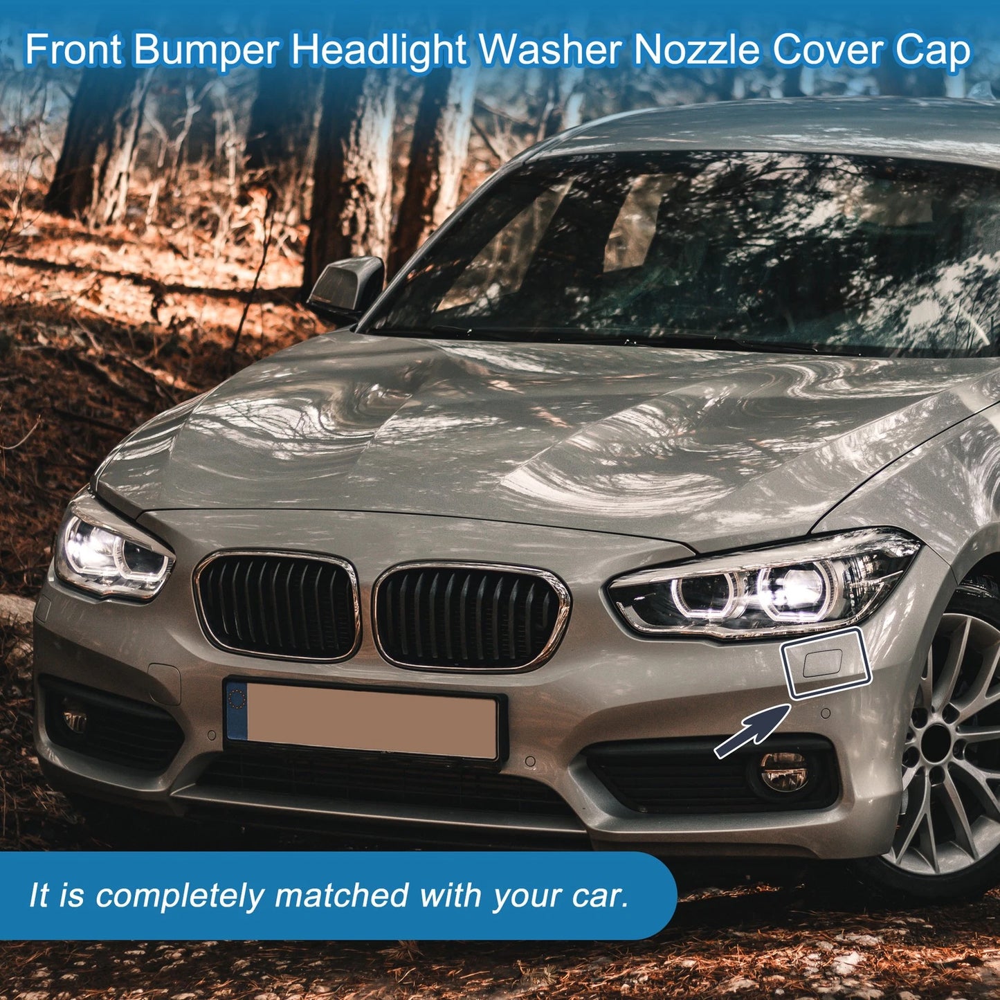 Front Left Side Bumper Headlight Washer Nozzle Cover Cap for BMW 1 Series