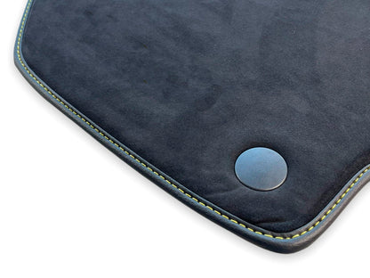 Floor Mats for Ferrari 488 GTB Black Tailored Carpets with Carbon Fiber (2015-2020)