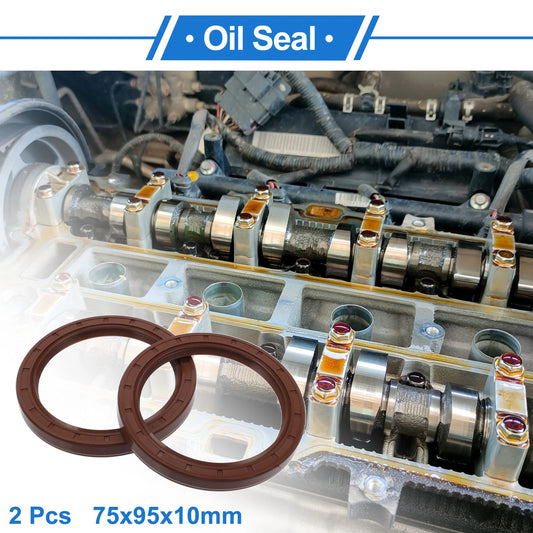 Oil Seal 75x95x10mm Brown 2 x Seal Ring Rotary Shaft Seal