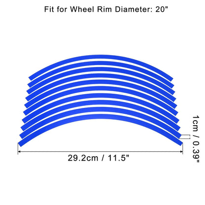 Wheel Rim Sticker Reflective Strips Blue / 20pcs / for Motorcycle Car Bike