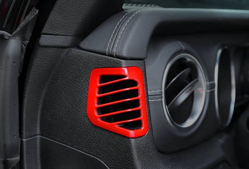 Front Side Air Vent Outlet Cover Trim for Jeep Wrangler JL Red 2 x (2018-2023)